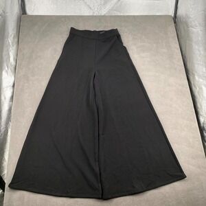 Katakomb Palazzo Pants Women Large Black High Rise Back Zip Relaxed Fit Wide Leg